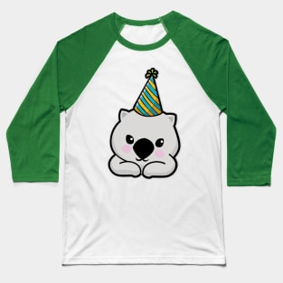 Cute Party Hat Wombat Baseball T-Shirt